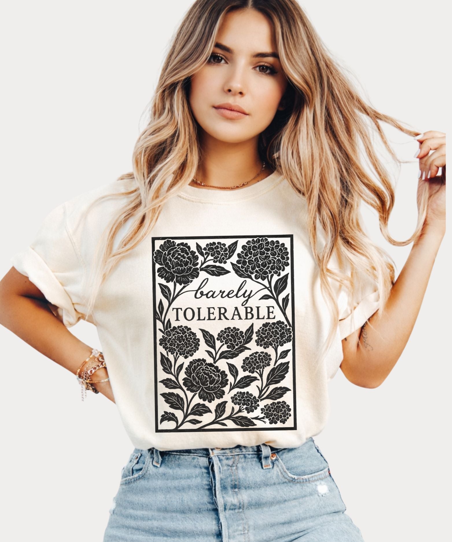 Barely Tolerable Jane Austen Pride and Predjudice Comfort Colors Shirt